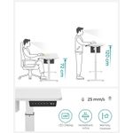 Casa si Gradina - Mobilier - Mese si birouri - Birouri - Birou cu reglaj electric pe inaltime, memorie cu 4 inaltimi, 60x140x(72-120)cm, alb - Infinity.ro