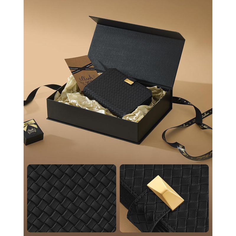 Casa si Gradina - Mobilier - Organizare si depozitare - Cutii depozitare - Cutie ceasuri Ronne Collection pentru 3 ceasuri, piele PU, cu compartiment secret, 22x15x5 cm, negru - Infinity.ro