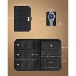 Casa si Gradina - Mobilier - Organizare si depozitare - Cutii depozitare - Cutie ceasuri Ronne Collection pentru 3 ceasuri, piele PU, cu compartiment secret, 22x15x5 cm, negru - Infinity.ro