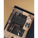 Casa si Gradina - Mobilier - Organizare si depozitare - Cutii depozitare - Cutie ceasuri Ronne Collection pentru 3 ceasuri, piele PU, cu compartiment secret, 22x15x5 cm, negru - Infinity.ro