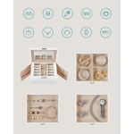 Fashion, accesorii si bijuterii - Femei - Bijuterii femei - Cutii bijuterii - Cutie de bijuterii cu 4 nivele, 3 sertare, oglinda si incuietoare, 18x23x17cm, alb - Infinity.ro