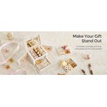 Fashion, accesorii si bijuterii - Femei - Bijuterii femei - Cutii bijuterii - Cutie de bijuterii cu 4 nivele, 3 sertare, oglinda si incuietoare, 18x23x17cm, alb - Infinity.ro