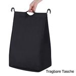 Market - Spalare si intretinere rufe - Uscatoare de rufe si accesorii - Cos de rufe cu 3 saci detasabili, structura metalica pe roti, 3x44L, 77x41x82cm, negru - Infinity.ro