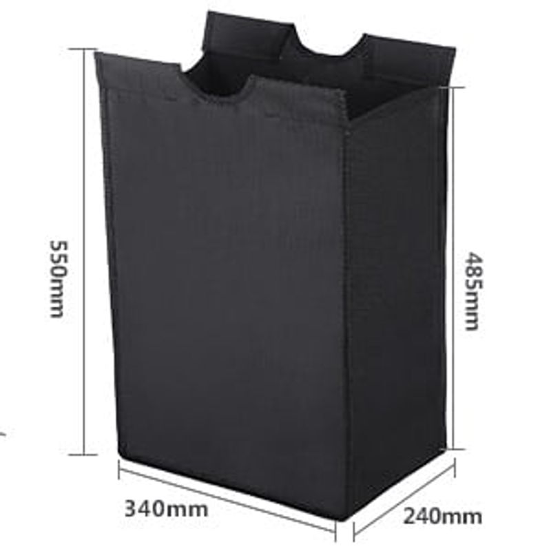 Market - Spalare si intretinere rufe - Uscatoare de rufe si accesorii - Cos de rufe cu 3 saci detasabili, structura metalica pe roti, 3x44L, 77x41x82cm, negru - Infinity.ro