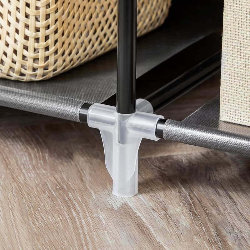 Casa si Gradina - Mobilier - Dulapuri si sifoniere - Dulapuri - Garderoba pentru depozitarea hainelor, din material textil, cu 2 bare pentru umerase, 45x150x175cm, negru - Infinity.ro