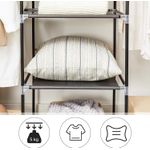 Casa si Gradina - Mobilier - Dulapuri si sifoniere - Dulapuri - Garderoba pentru depozitarea hainelor, din material textil, cu 2 bare pentru umerase, 45x150x175cm, negru - Infinity.ro