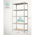 Casa si Gradina - Mobilier - Biblioteci si rafturi - Rafturi - Raft de depozitare metalic, cu rafturi din MDF, 5 polite, max. 600 kg, 200x100x50cm, argintiu - Infinity.ro