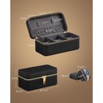 Casa si Gradina - Mobilier - Organizare si depozitare - Cutii depozitare - Cutie ceasuri Ronne Collection, pentru 3 ceasuri, piele PU aspect impletit, 10x20x9 cm, negru - Infinity.ro