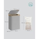 Market - Spalare si intretinere rufe - Uscatoare de rufe si accesorii - Cos de rufe textil, pliabil, cu 2 compartimente detasabile, 130L, 52x39x71 cm, gri - Infinity.ro