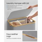 Market - Spalare si intretinere rufe - Uscatoare de rufe si accesorii - Cos de rufe textil, pliabil, cu 2 compartimente detasabile, 130L, 52x39x71 cm, gri - Infinity.ro