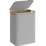 Market - Spalare si intretinere rufe - Uscatoare de rufe si accesorii - Cos de rufe textil, pliabil, cu 2 compartimente detasabile, 130L, 52x39x71 cm, gri - Infinity.ro