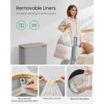 Market - Spalare si intretinere rufe - Uscatoare de rufe si accesorii - Cos de rufe textil, pliabil, cu 2 compartimente detasabile, 130L, 52x39x71 cm, gri - Infinity.ro