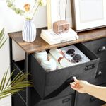 Casa si Gradina - Mobilier - Comode si corpuri - Comode - Comoda cu cadru metalic si 8 sertare din textil, stil industrial, 80x30x82cm, maro rustic si negru - Infinity.ro