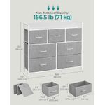 Casa si Gradina - Mobilier - Comode si corpuri - Comode - Comoda cu cadru metalic si 7 sertare din stofa, 29x98x85 cm , gri si alb - Infinity.ro