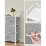 Casa si Gradina - Mobilier - Comode si corpuri - Comode - Comoda cu cadru metalic si 7 sertare din stofa, 29x98x85 cm , gri si alb - Infinity.ro