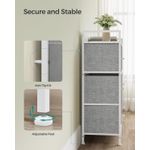 Casa si Gradina - Mobilier - Comode si corpuri - Comode - Comoda cu cadru metalic si 7 sertare din stofa, 29x98x85 cm , gri si alb - Infinity.ro
