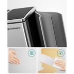 Casa si Gradina - Mobilier - Organizare si depozitare - Cosuri de gunoi - Cos de gunoi din inox cu 3 compartimente colectare selectiva, cu galeti interioare, 3x18litri, argintiu si negru - Infinity.ro