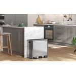 Casa si Gradina - Mobilier - Organizare si depozitare - Cosuri de gunoi - Cos de gunoi din inox cu 3 compartimente colectare selectiva, cu galeti interioare, 3x18litri, argintiu si negru - Infinity.ro