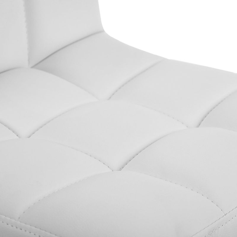 Casa si Gradina - Mobilier - Scaune si fotolii - Scaune - Set 2 scaune bar reglabile pe inaltime, cu spatar, sezut PU si suport picioare, rotatie 360A°, 38x45x115 cm, alb - Infinity.ro