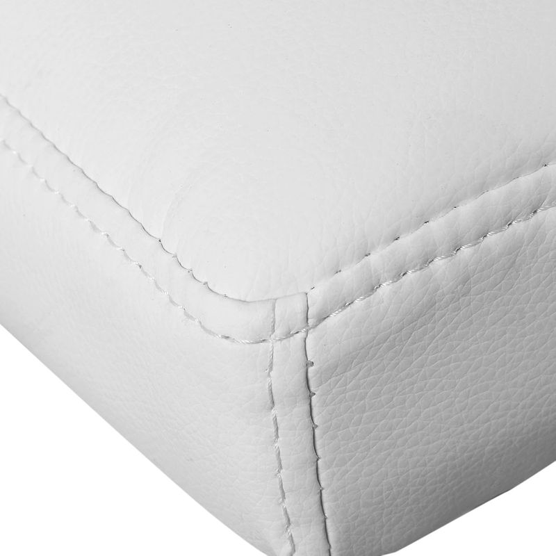 Casa si Gradina - Mobilier - Scaune si fotolii - Scaune - Set 2 scaune bar reglabile pe inaltime, cu spatar, sezut PU si suport picioare, rotatie 360A°, 38x45x115 cm, alb - Infinity.ro