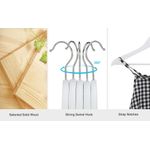 Casa si Gradina - Mobilier - Organizare si depozitare - Umerase si valeti - Umerase copii 35x20 cm, set 20 buc, lemn masiv cu bara pentru pantaloni si carlig rotativ, alb - Infinity.ro