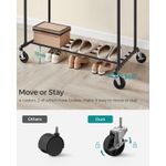 Casa si Gradina - Mobilier - Organizare si depozitare - Cuiere - Suport pentru haine, cu raft si sine de agatat duble, cadru metalic, cu roti, 59x100x162cm, industrial, negru - Infinity.ro