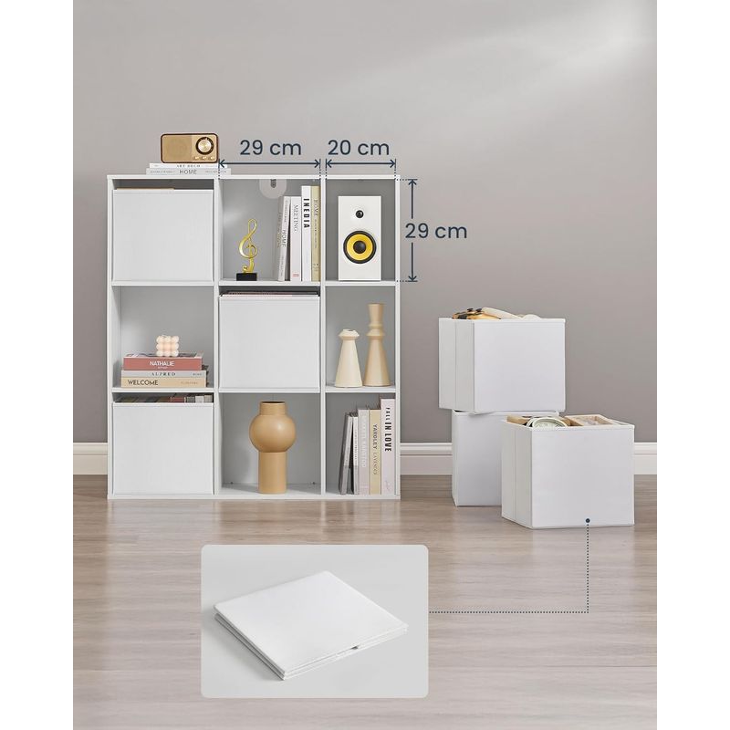 Casa si Gradina - Mobilier - Biblioteci si rafturi - Biblioteci - Etajera modulara 9 compartimente cu 6 sertare, PAL si MDF, 83x27x92 cm, alb - Infinity.ro
