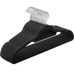 Casa si Gradina - Mobilier - Organizare si depozitare - Umerase si valeti - Set de 20 de umerase pentru haine, anti-alunecare cu catifea, bara de cravata si carlig pivotant, 43,5 cm, negru - Infinity.ro