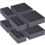 Casa si Gradina - Mobilier - Organizare si depozitare - Organizatoare pentru sertare si dulapuri - Organizatoare dulap sau sertar, set 8 cutii de depozitare a lenjeriei de corp, pliabile, 64x48x10cm, gri - Infinity.ro