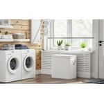 Market - Spalare si intretinere rufe - Uscatoare de rufe si accesorii - Cos de rufe din bambus, pliabil, cu captuseala detasabila lavabila, 3 compartimente, 150L, 60x40x62cm, alb - Infinity.ro