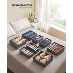 Casa si Gradina - Mobilier - Organizare si depozitare - Organizatoare pentru sertare si dulapuri - Organizatoare dulap sau sertar, set 8 cutii de depozitare a lenjeriei de corp, pliabile, 64x48x10cm, gri - Infinity.ro