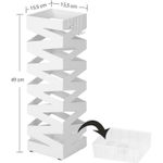 Casa si Gradina - Decoratiuni - Obiecte decorative - Suporturi umbrele - Suport metalic pentru umbrele, cu carlige si tava de picurare, 15x15x49cm, alb - Infinity.ro