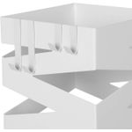 Casa si Gradina - Decoratiuni - Obiecte decorative - Suporturi umbrele - Suport metalic pentru umbrele, cu carlige si tava de picurare, 15x15x49cm, alb - Infinity.ro