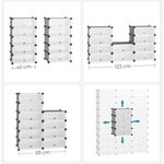 Casa si Gradina - Mobilier - Dulapuri si sifoniere - Dulapuri pantofi - Dulap de depozitare pantofi modular, configurabil cu 10 compartimente, 43x31x173 cm, gri - Infinity.ro
