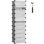 Casa si Gradina - Mobilier - Dulapuri si sifoniere - Dulapuri pantofi - Dulap de depozitare pantofi modular, configurabil cu 10 compartimente, 43x31x173 cm, gri - Infinity.ro