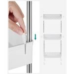 Casa si Gradina - Mobilier - Mobilier baie - Corpuri baie - Carucior cu 3 niveluri, rafturi etajate detasabile, roti pivotante 360A°, cadru metalic, 42x24x61 cm, alb - Infinity.ro
