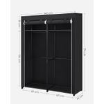 Casa si Gradina - Mobilier - Dulapuri si sifoniere - Dulapuri - Garderoba pentru depozitarea hainelor, din material textil, cu 2 bare pentru umerase, 43x140x174cm, negru - Infinity.ro