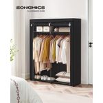Casa si Gradina - Mobilier - Dulapuri si sifoniere - Dulapuri - Garderoba pentru depozitarea hainelor, din material textil, cu 2 bare pentru umerase, 43x140x174cm, negru - Infinity.ro
