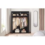 Casa si Gradina - Mobilier - Dulapuri si sifoniere - Dulapuri - Garderoba pentru depozitarea hainelor, din material textil, cu 2 bare pentru umerase, 43x140x174cm, negru - Infinity.ro