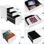 Casa si Gradina - Mobilier - Mese si birouri - Birouri - Dulap mobil tip rollbox pentru birouri, din otel, sertar cu sina dosare A4, 39x52x60 cm, alb - Infinity.ro