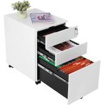Casa si Gradina - Mobilier - Mese si birouri - Birouri - Dulap mobil tip rollbox pentru birouri, din otel, sertar cu sina dosare A4, 39x52x60 cm, alb - Infinity.ro