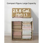 Market - Spalare si intretinere rufe - Uscatoare de rufe si accesorii - Cos rufe cu capac, ratan sintetic si sac detasabil, 90 L, 46x33x60 cm, natur - Infinity.ro