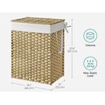 Market - Spalare si intretinere rufe - Uscatoare de rufe si accesorii - Cos rufe cu capac, ratan sintetic si sac detasabil, 90 L, 46x33x60 cm, natur - Infinity.ro