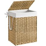 Market - Spalare si intretinere rufe - Uscatoare de rufe si accesorii - Cos rufe cu capac, ratan sintetic si sac detasabil, 90 L, 46x33x60 cm, natur - Infinity.ro