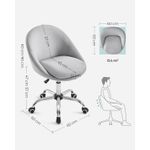Casa si Gradina - Mobilier - Scaune si fotolii - Scaune - Scaun de birou ergonomic, inaltime reglabila, 60x60x(80-90) cm, gri - Infinity.ro