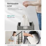 Market - Spalare si intretinere rufe - Uscatoare de rufe si accesorii - Cos rufe cu capac, ratan sintetic si sac detasabil, 90 L, 46x33x60 cm, gri - Infinity.ro