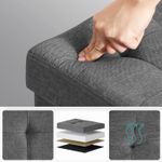Casa si Gradina - Mobilier - Scaune si fotolii - Tabureti - Taburet pliabil cu sezut moale, spatiu de depozitare, maxim 300kg, 76x38x40cm, gri inchis - Infinity.ro