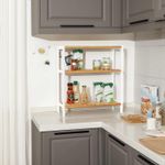 Casa si Gradina - Mobilier - Mobilier baie - Corpuri baie - Etajera bambus 60x26x66 cm, cu 3 rafturi, kit anti-rasturnare, alb si natur - Infinity.ro