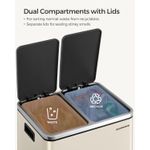 Casa si Gradina - Mobilier - Organizare si depozitare - Cosuri de gunoi - Cos de gunoi dublu 41x32x47 cm, 2x15L, pedale separate, capac soft-close si galeata detasabila, bej si negru - Infinity.ro