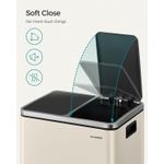 Casa si Gradina - Mobilier - Organizare si depozitare - Cosuri de gunoi - Cos de gunoi dublu 41x32x47 cm, 2x15L, pedale separate, capac soft-close si galeata detasabila, bej si negru - Infinity.ro